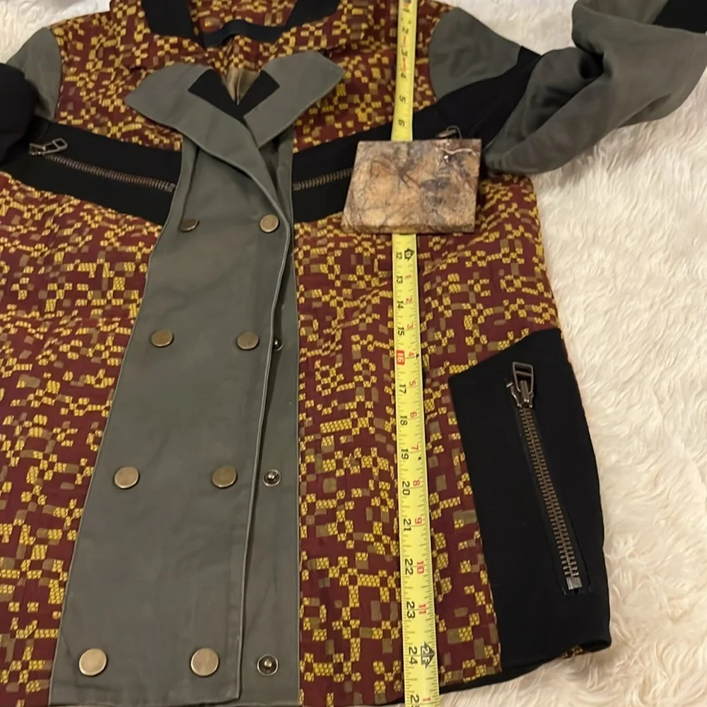 L.A.M.B Gwen Stefani Military Dbl Breasted Olive Green Technical Cargo Jacket 2
